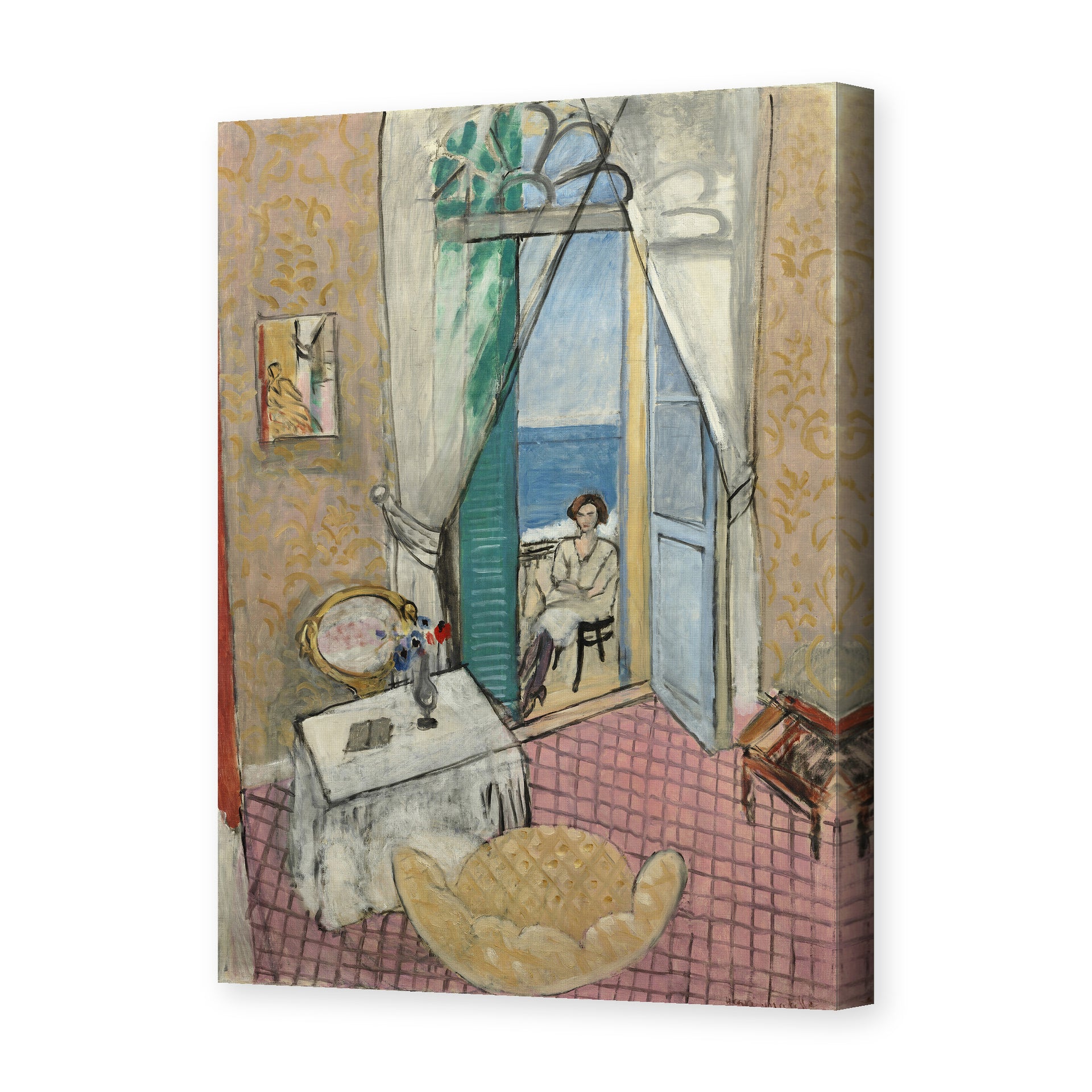 Henri Matisse's Interior at Nice painting reproduced as a gallery-wrapped canvas print