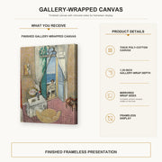 Henri Matisse - Interior at Nice gallery wrap canvas construction and hanging details infographic