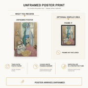 Henri Matisse - Interior at Nice poster print size comparison display infographic