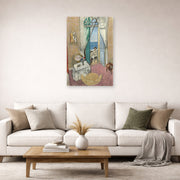 Unframed poster print of Henri Matisse's Interior at Nice displayed in a living room, view 2