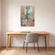 Unframed poster print of Henri Matisse's Interior at Nice displayed in a home office