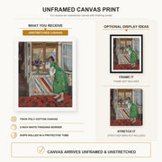 Henri Matisse - Jeune Fille a La Mauresque canvas print size comparison and framing display infographic