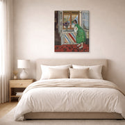Gallery-wrapped canvas print of Henri Matisse's Jeune Fille a La Mauresque hanging above a bed in a bedroom