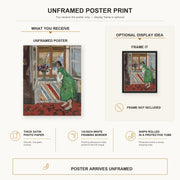 Henri Matisse - Jeune Fille a La Mauresque poster print size comparison display infographic