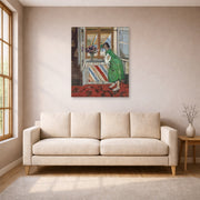 Unframed poster print of Henri Matisse's Jeune Fille a La Mauresque displayed in a living room, view 1