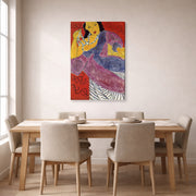 Gallery-wrapped canvas print of Henri Matisse's L'Asie (Asia) hanging on a dining room wall