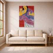 Gallery-wrapped canvas print of Henri Matisse's L'Asie (Asia) hanging in a living room, view 1
