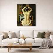 Gallery-wrapped canvas print of Henri Matisse's La Coiffure hanging in a living room, view 2