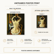 Henri Matisse - La Coiffure poster print size comparison display infographic