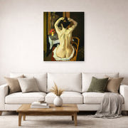 Unframed poster print of Henri Matisse's La Coiffure displayed in a living room, view 2