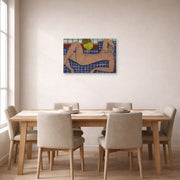 Gallery-wrapped canvas print of Henri Matisse's Large Reclining Nude hanging on a dining room wall