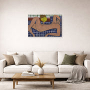 Gallery-wrapped canvas print of Henri Matisse's Large Reclining Nude hanging in a living room, view 2