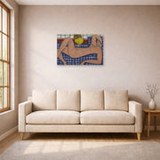 Unframed poster print of Henri Matisse's Large Reclining Nude displayed in a living room, view 1