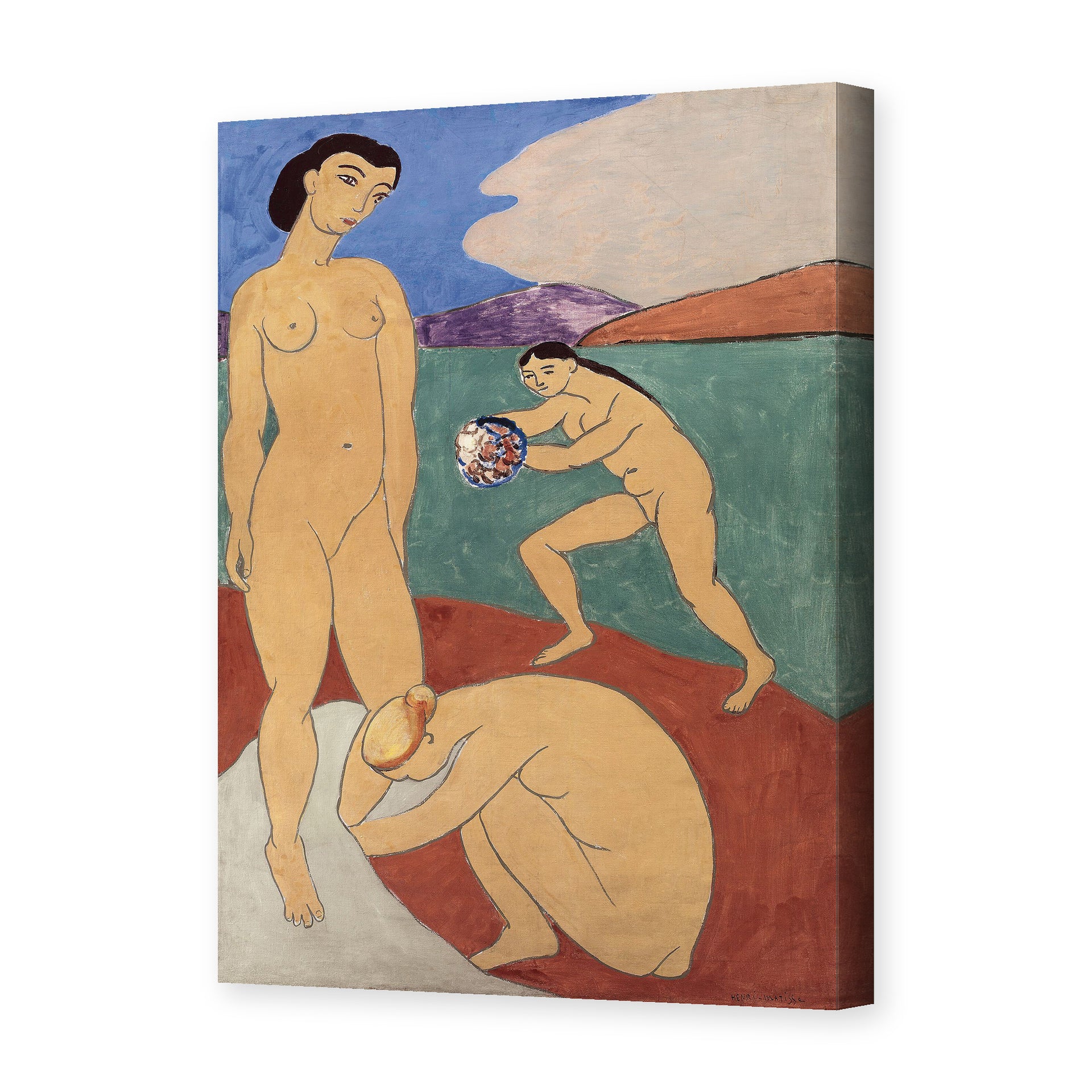 Henri Matisse's Le Luxe II painting reproduced as a gallery-wrapped canvas print