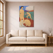 Gallery-wrapped canvas print of Henri Matisse's Le Luxe II hanging in a living room, view 1