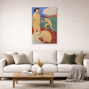 Gallery-wrapped canvas print of Henri Matisse's Le Luxe II hanging in a living room, view 2
