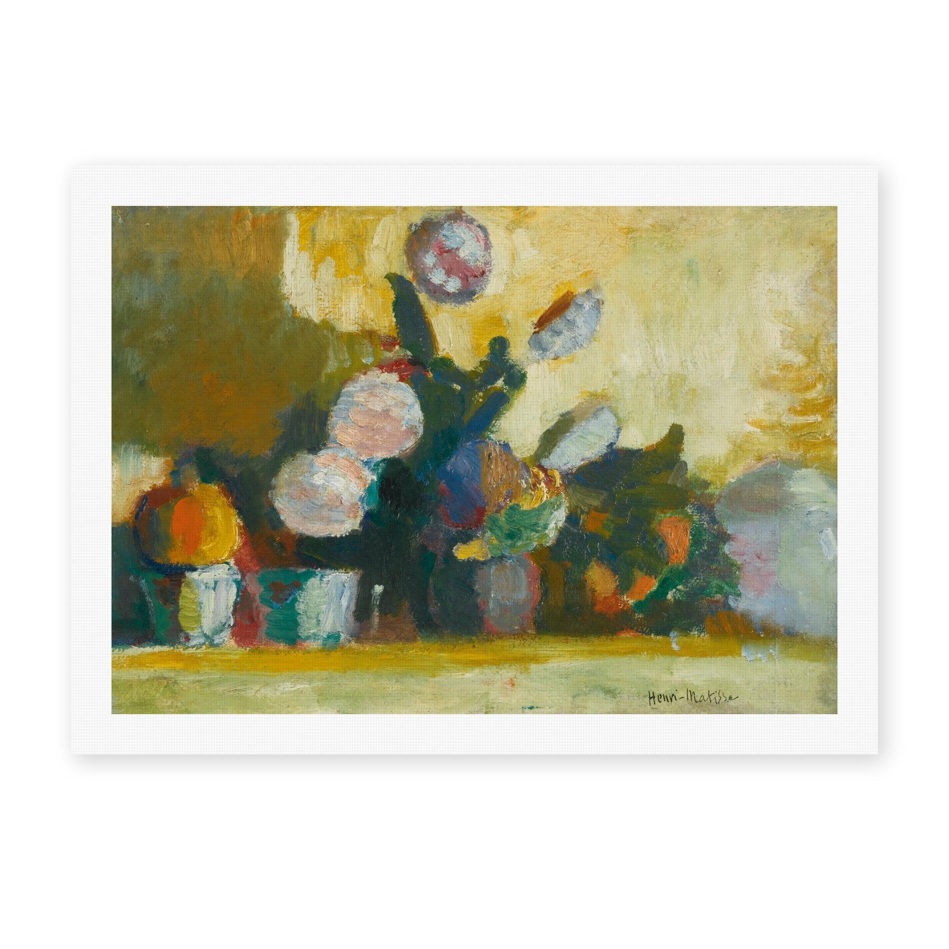 Henri Matisse's Les Boules De Neige (snowballs) painting reproduced as a rolled canvas print