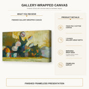 Henri Matisse - Les Boules De Neige (snowballs) gallery wrap canvas construction and hanging details infographic