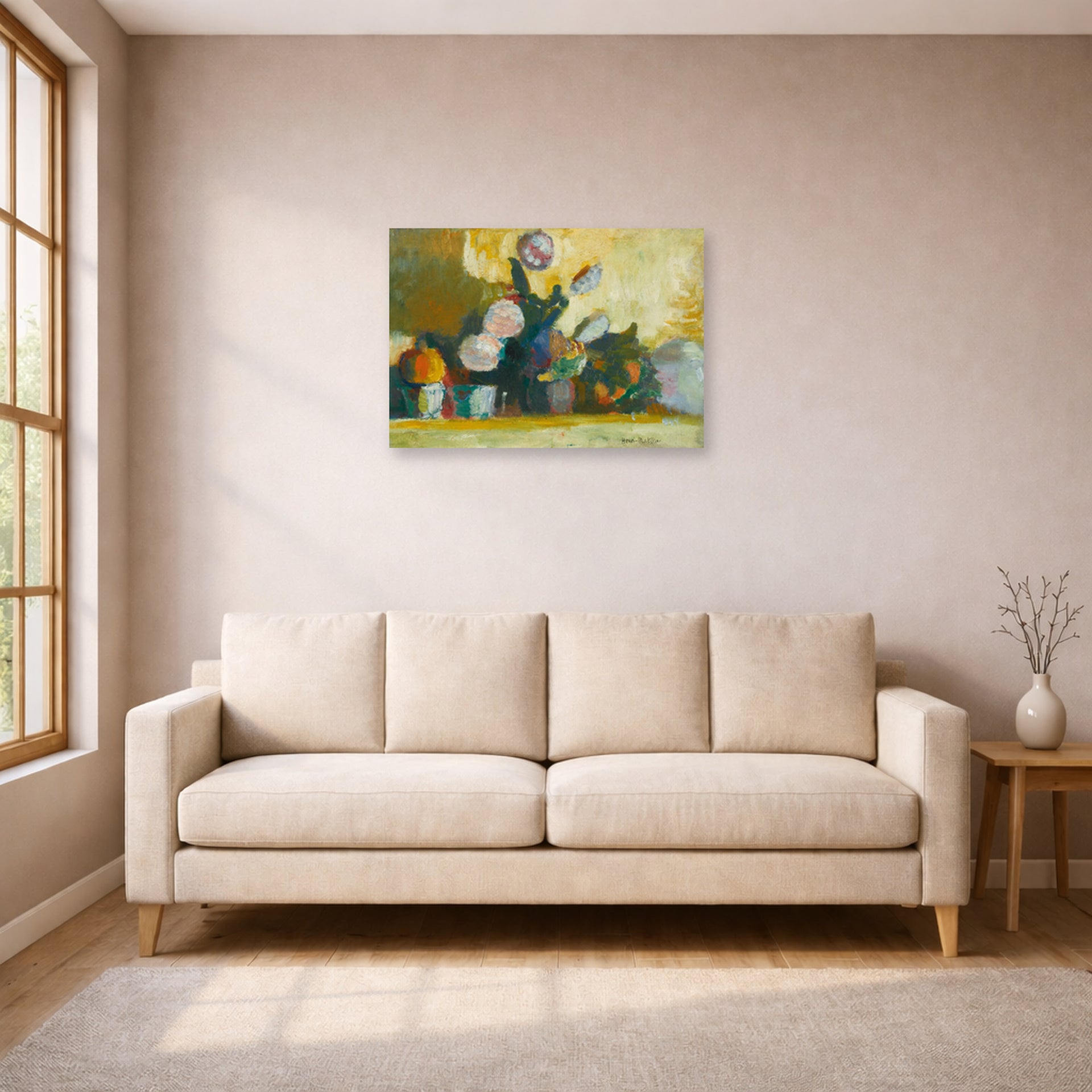 Unframed poster print of Henri Matisse's Les Boules De Neige (snowballs) displayed in a living room, view 1