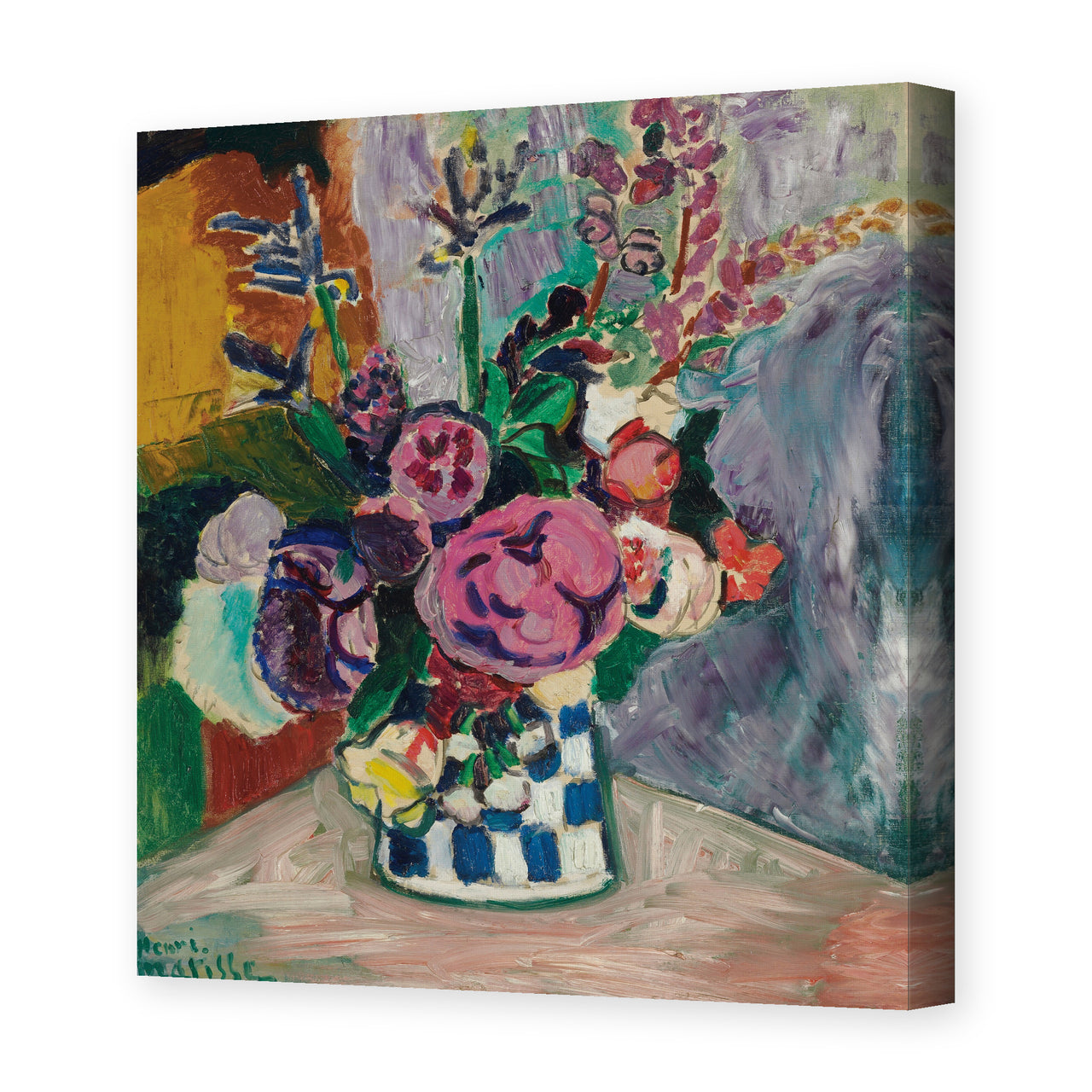 Henri Matisse's Les Pivoines painting reproduced as a gallery-wrapped canvas print