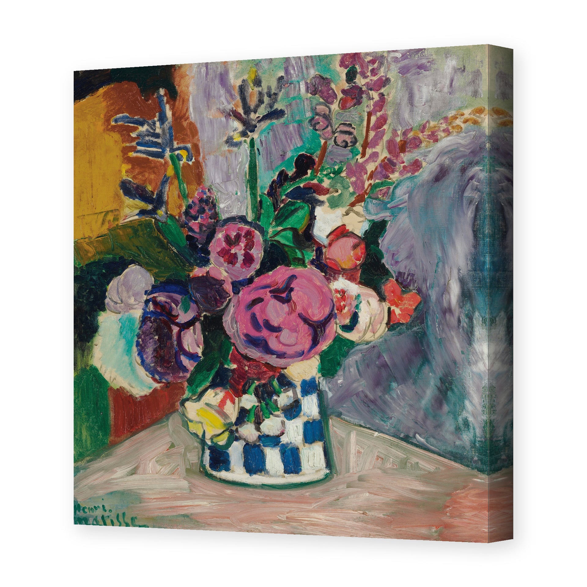 Henri Matisse's Les Pivoines painting reproduced as a gallery-wrapped canvas print