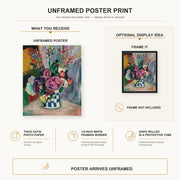 Henri Matisse - Les Pivoines poster print size comparison display infographic