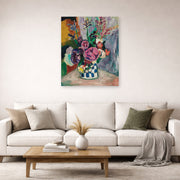 Unframed poster print of Henri Matisse's Les Pivoines displayed in a living room, view 2
