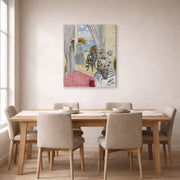 Gallery-wrapped canvas print of Henri Matisse's Les Regates De Nice hanging on a dining room wall