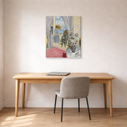 Gallery-wrapped canvas print of Henri Matisse's Les Regates De Nice hanging in a home office
