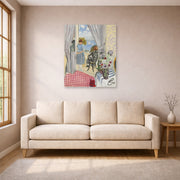 Unframed poster print of Henri Matisse's Les Regates De Nice displayed in a living room, view 1