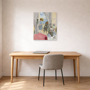 Unframed poster print of Henri Matisse's Les Regates De Nice displayed in a home office