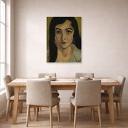 Unframed poster print of Henri Matisse's Lorette displayed on a dining room wall