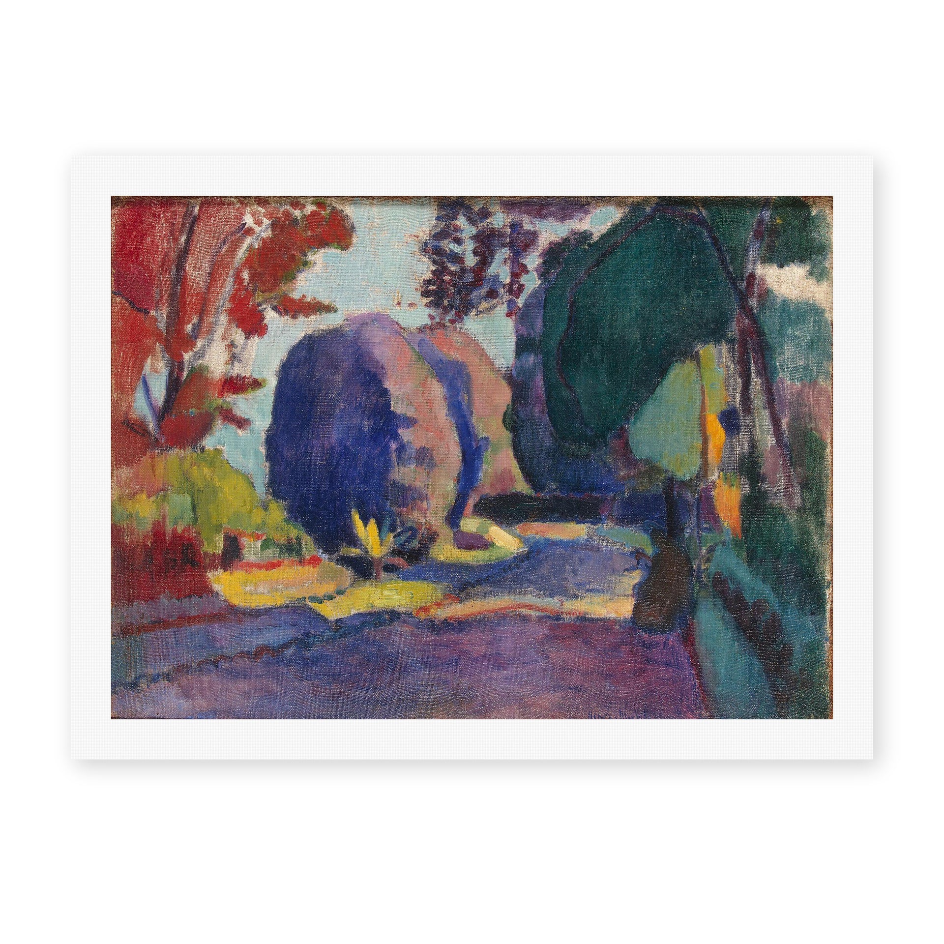 Henri Matisse's Luxembourg Gardens painting reproduced as a rolled canvas print