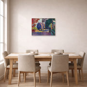 Unframed poster print of Henri Matisse's Luxembourg Gardens displayed on a dining room wall