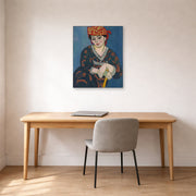 Unframed poster print of Henri Matisse's Madras Rouge displayed in a home office