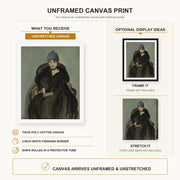 Henri Matisse - Marguerite Wearing a Hat canvas print size comparison and framing display infographic