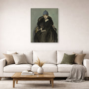 Unframed poster print of Henri Matisse's Marguerite Wearing a Hat displayed in a living room, view 2