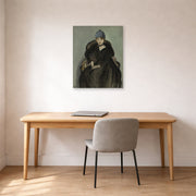 Unframed poster print of Henri Matisse's Marguerite Wearing a Hat displayed in a home office