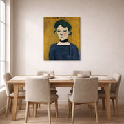 Gallery-wrapped canvas print of Henri Matisse's Marguerite hanging on a dining room wall