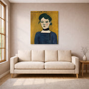 Gallery-wrapped canvas print of Henri Matisse's Marguerite hanging in a living room, view 1