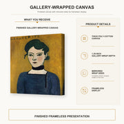 Henri Matisse - Marguerite gallery wrap canvas construction and hanging details infographic