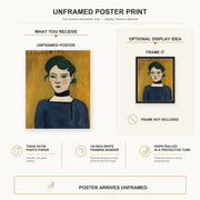 Henri Matisse - Marguerite poster print size comparison display infographic