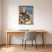 Gallery-wrapped canvas print of Henri Matisse's Mlle. Matisse en Manteau Ecossais hanging in a home office