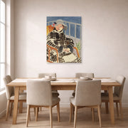 Unframed poster print of Henri Matisse's Mlle. Matisse en Manteau Ecossais displayed on a dining room wall