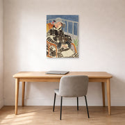 Unframed poster print of Henri Matisse's Mlle. Matisse en Manteau Ecossais displayed in a home office