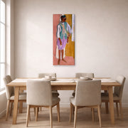 Gallery-wrapped canvas print of Henri Matisse's Moroccan Amido hanging on a dining room wall