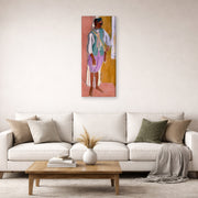 Gallery-wrapped canvas print of Henri Matisse's Moroccan Amido hanging in a living room, view 2