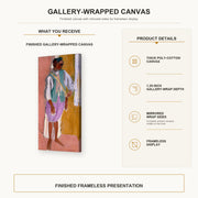 Henri Matisse - Moroccan Amido gallery wrap canvas construction and hanging details infographic