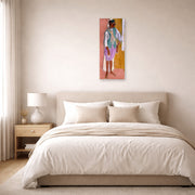 Unframed poster print of Henri Matisse's Moroccan Amido displayed above a bed in a bedroom