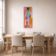 Unframed poster print of Henri Matisse's Moroccan Amido displayed on a dining room wall